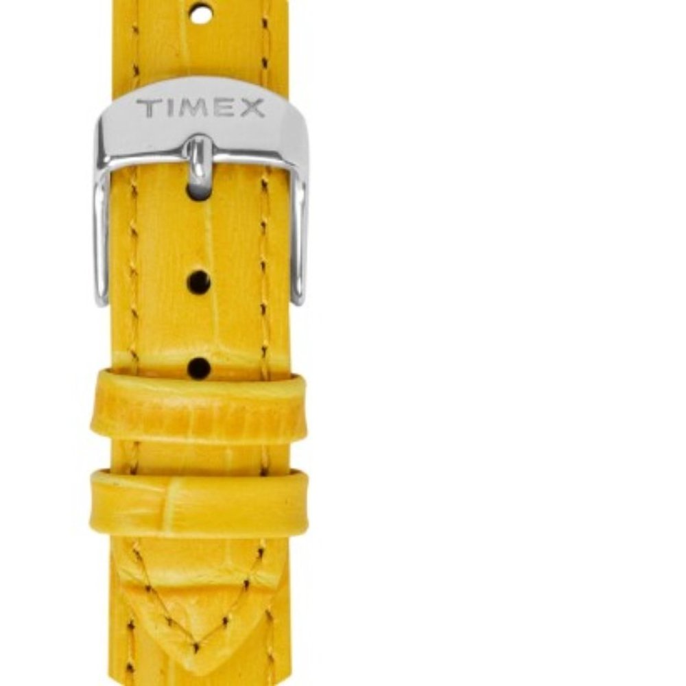 TIMEX Yellow Croco Grain Leather Replacement Watch Strap T7B942 Watchband NEW